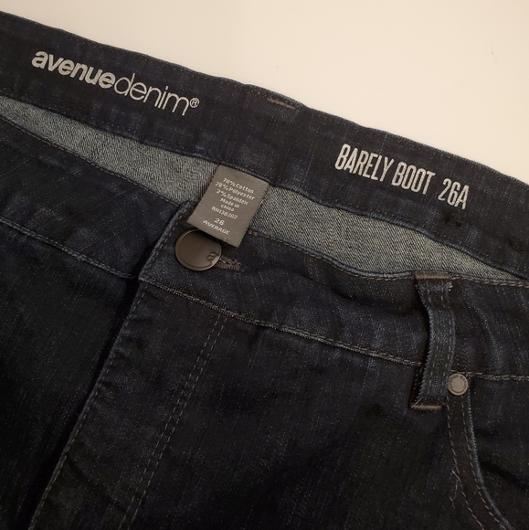 Avenue Denim Barely Boot Cut Dark Blue Jeans - Picture 5 of 6